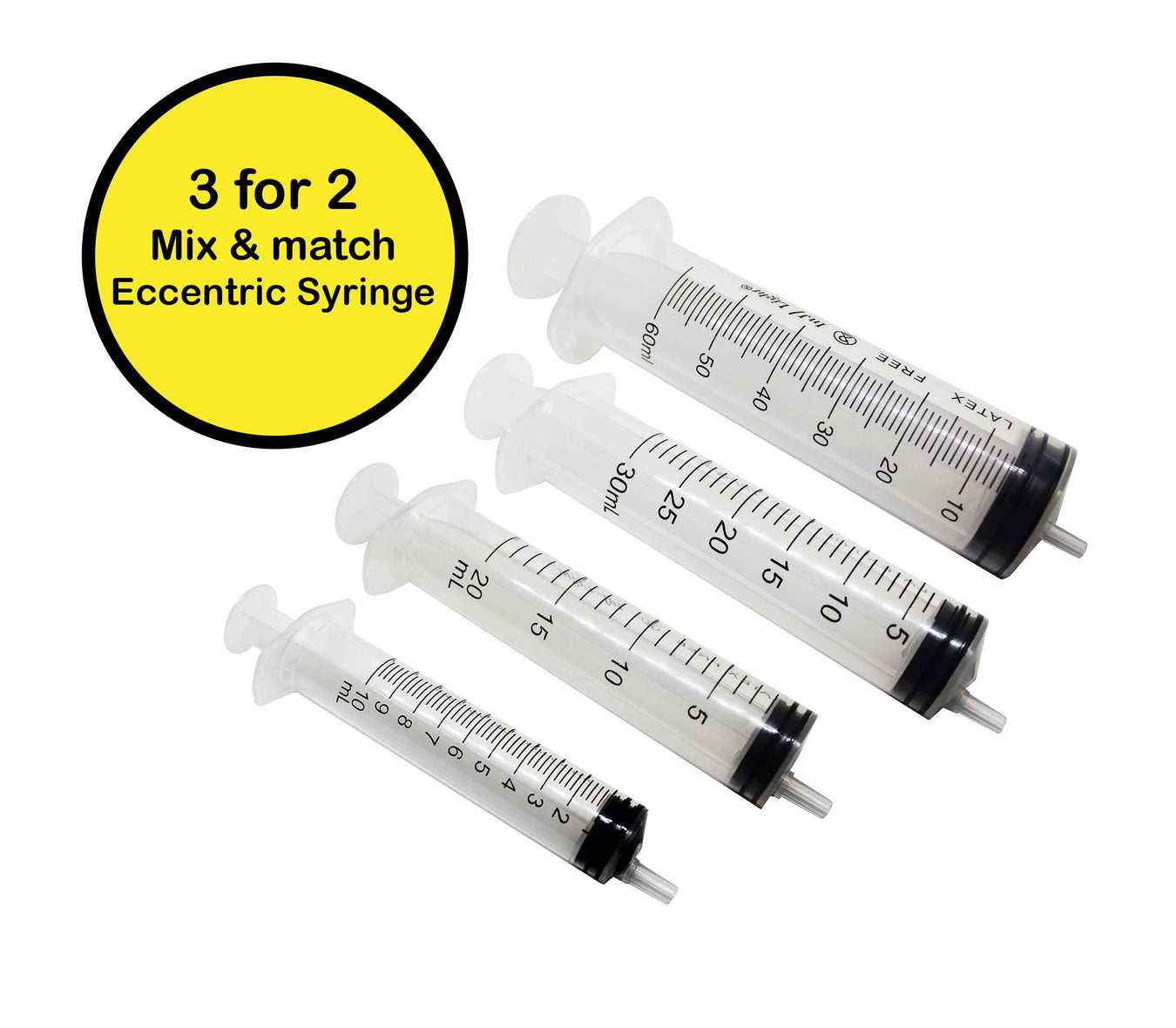 luer slip eccentric concentric syringe