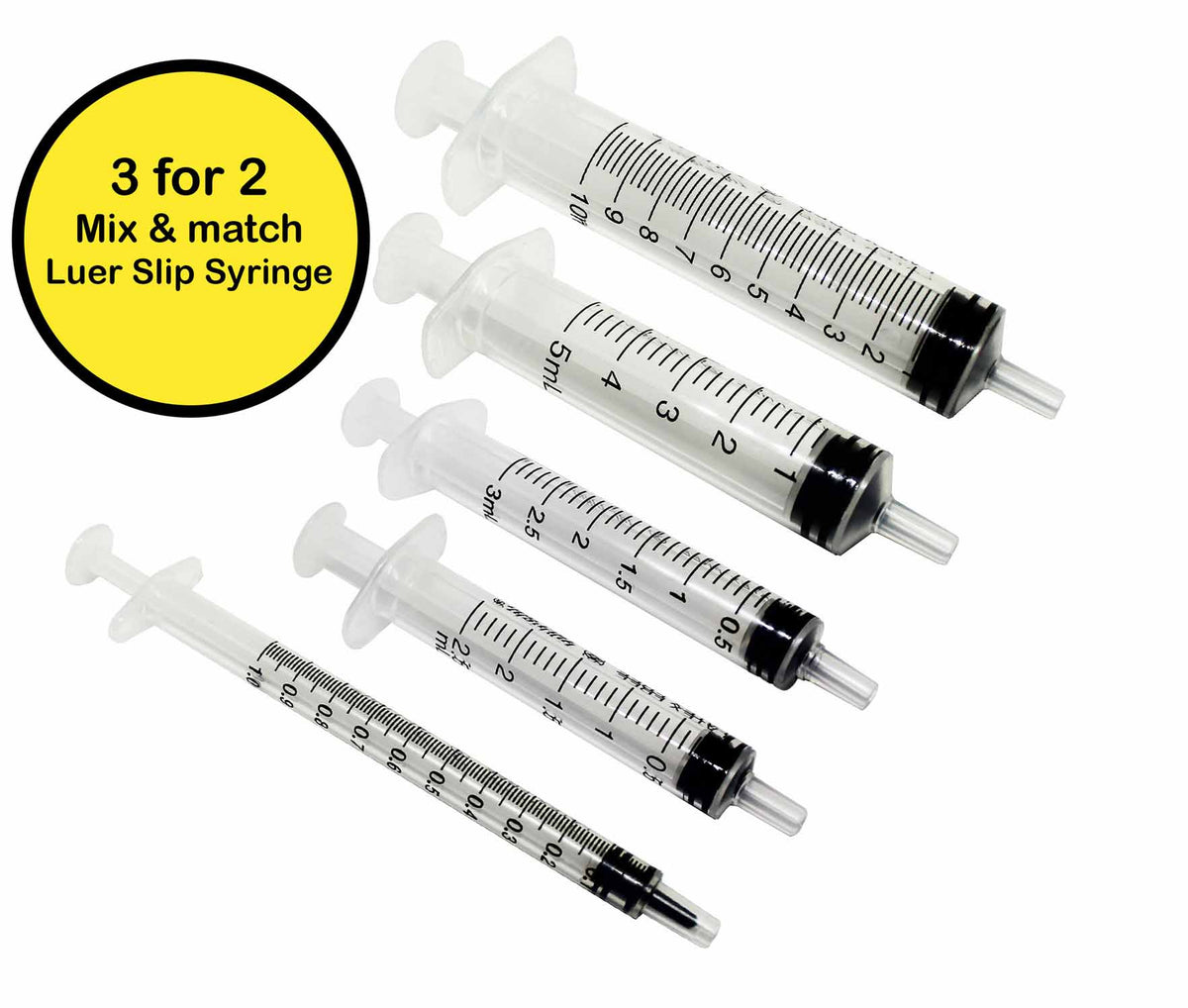 Luer Slip Syringe | 1ml 3ml 2ml 5ml 10ml — RayMed