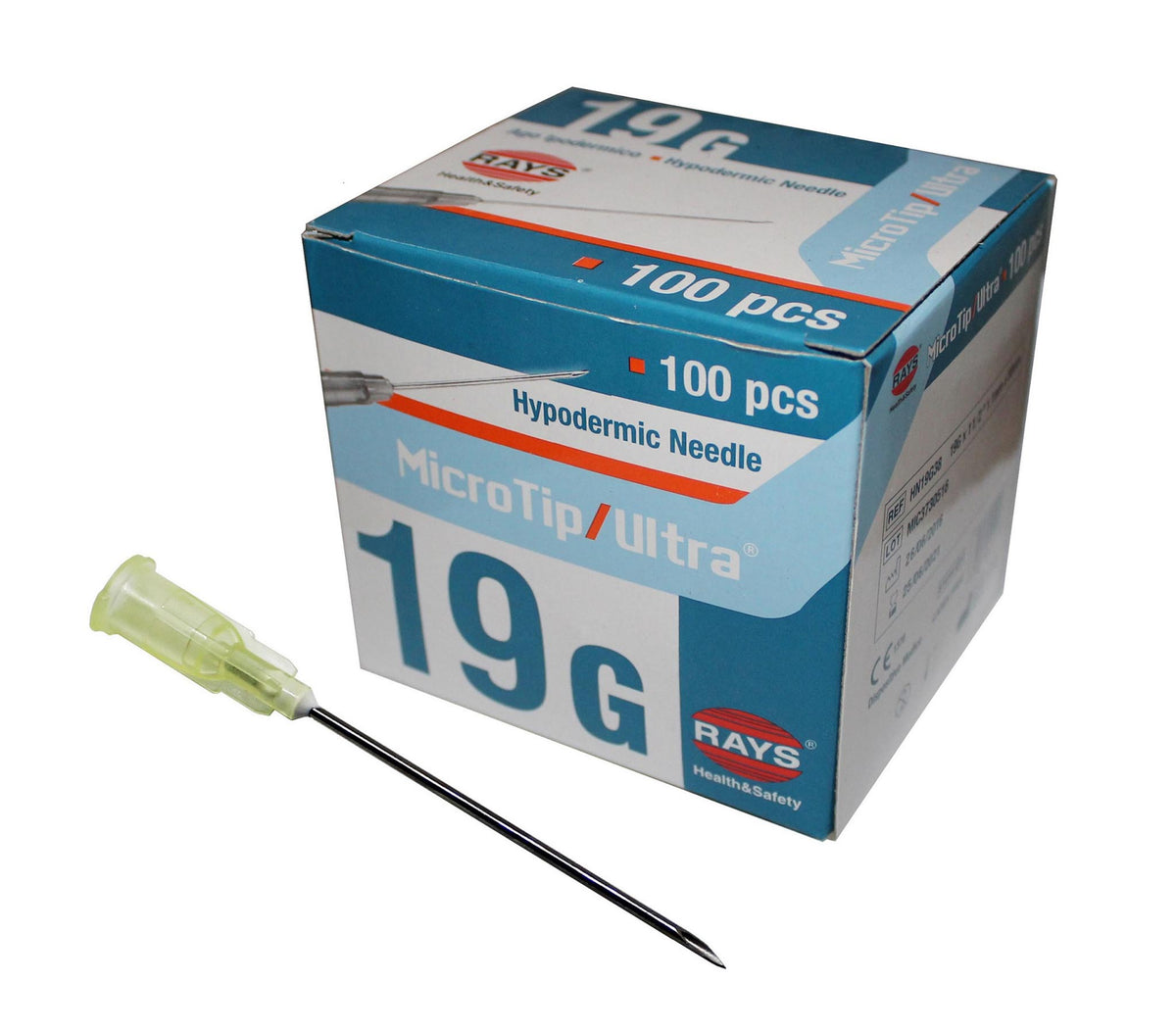 19G Hypodermic Needle (1.1mm x 38mm) Ivory 19G x 1, 1/2