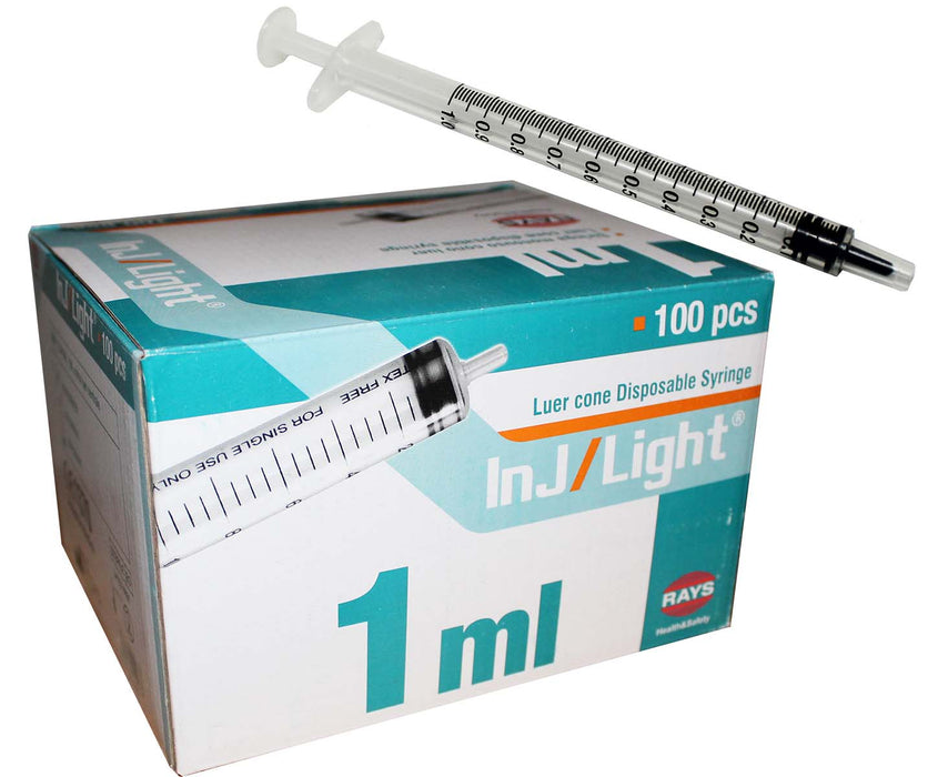 1ml syringe sterile box of 100 for injection