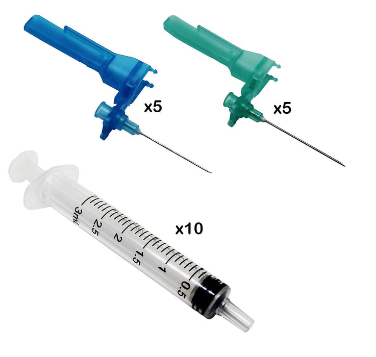 3ml syringe with 21g and 23g needle kit