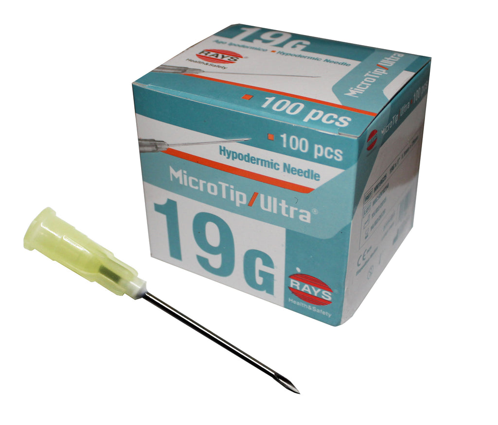 21G Hypodermic Needle (0.8mm x 38mm) Green (21G x 1, 1/2 inch) Rays  MicroTip/Ultra